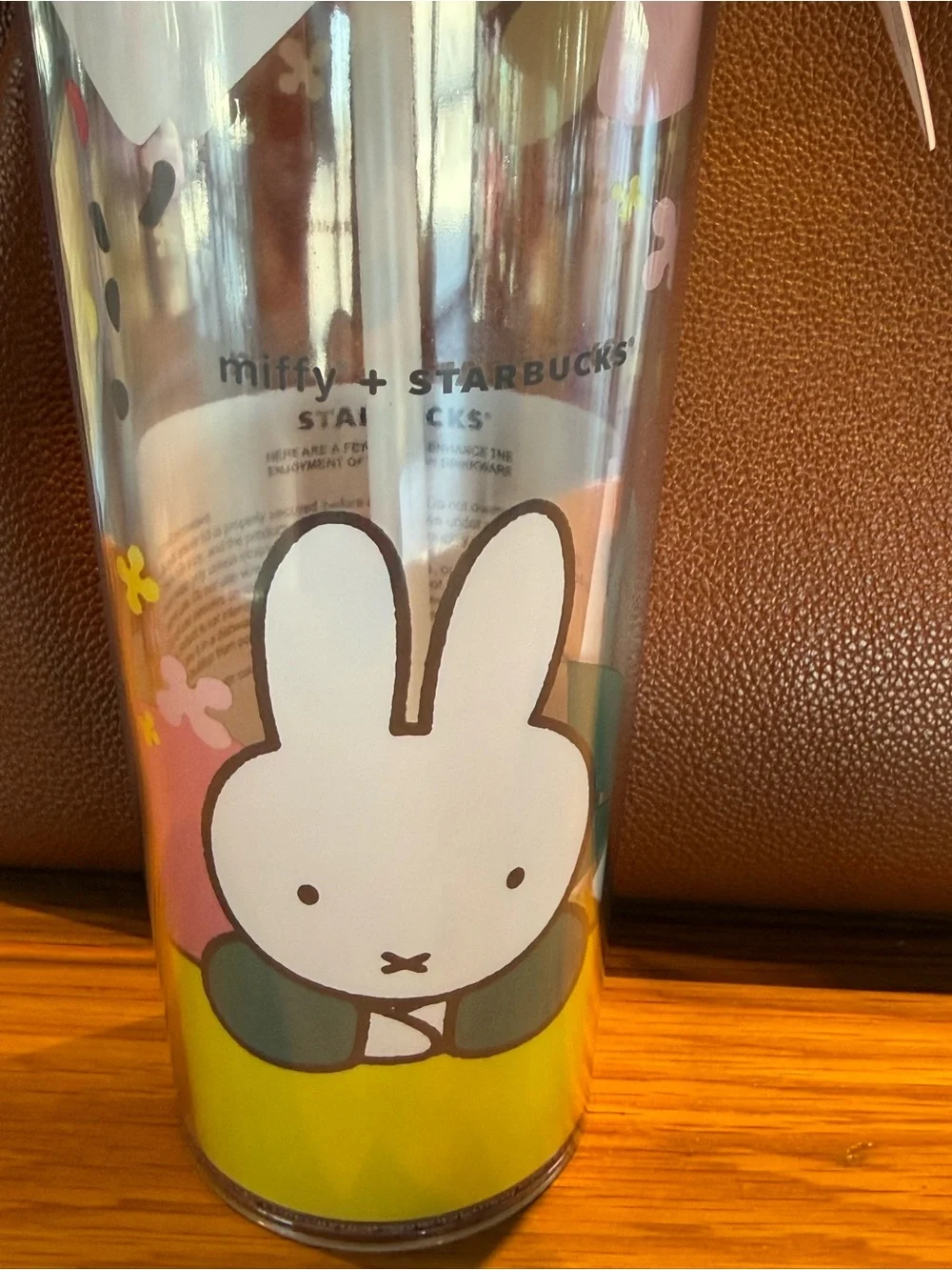 Starbucks x Miffy Yellow and Pink Clear Tumbler with Straw & Topper